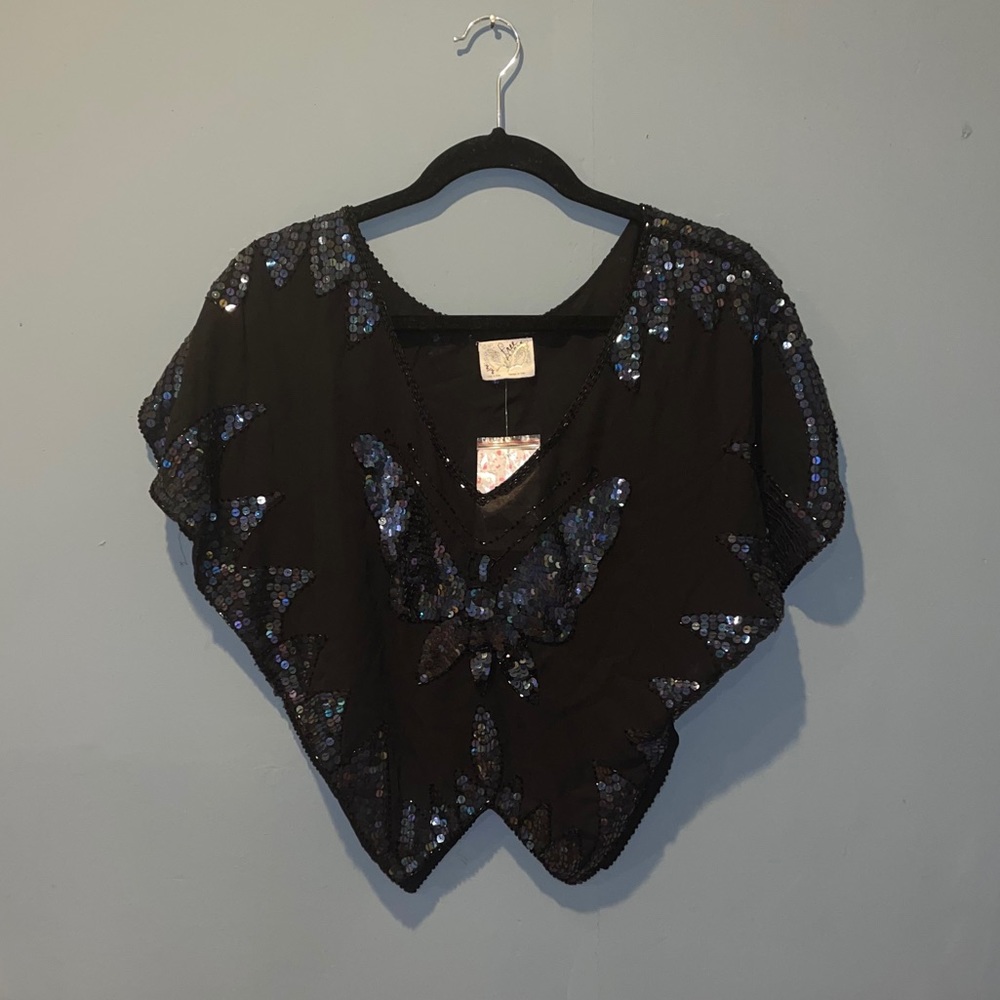 NWT Free People Butterfily Sheer Crop Top